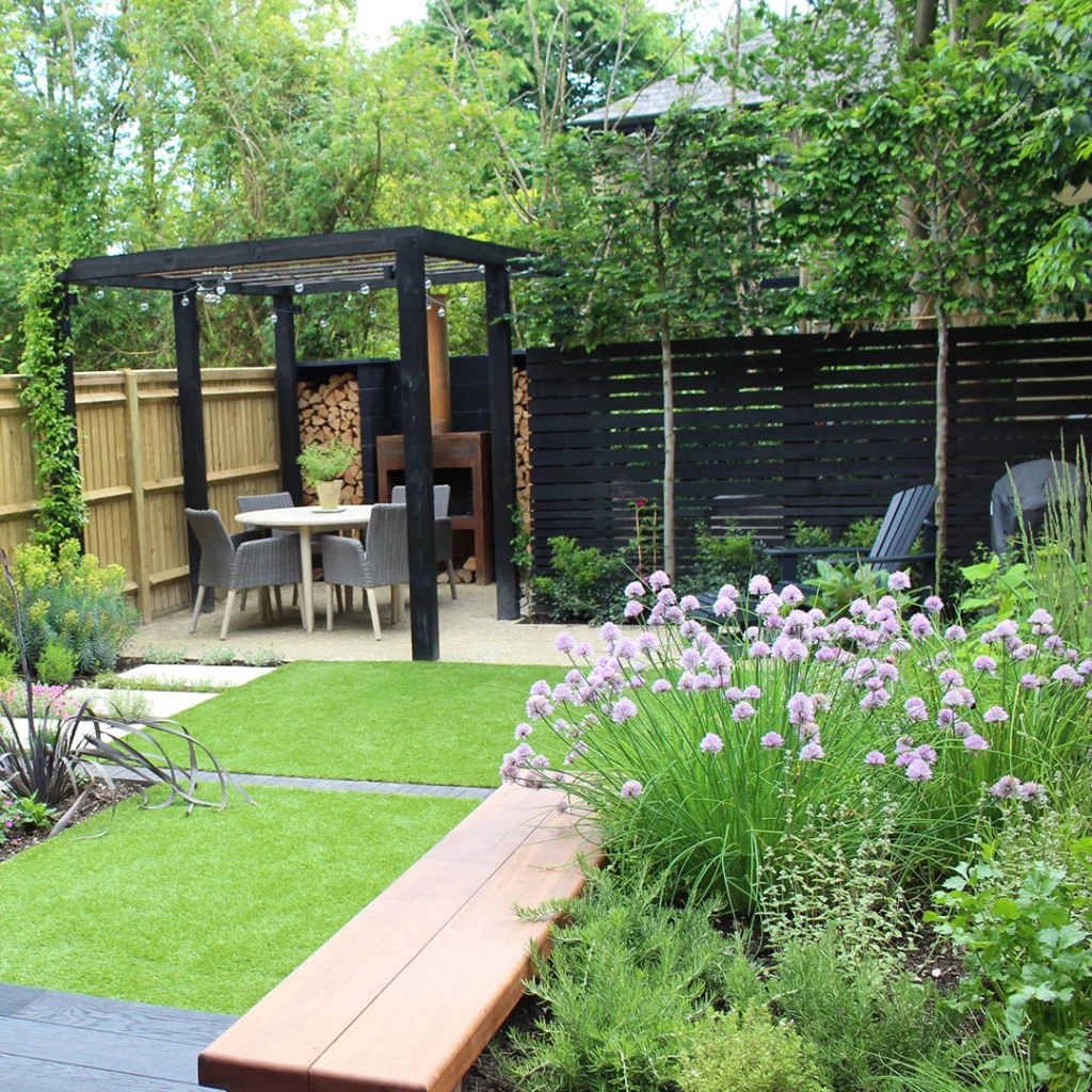 Small Spaces Beautiful Gardens seating area raised garden beds