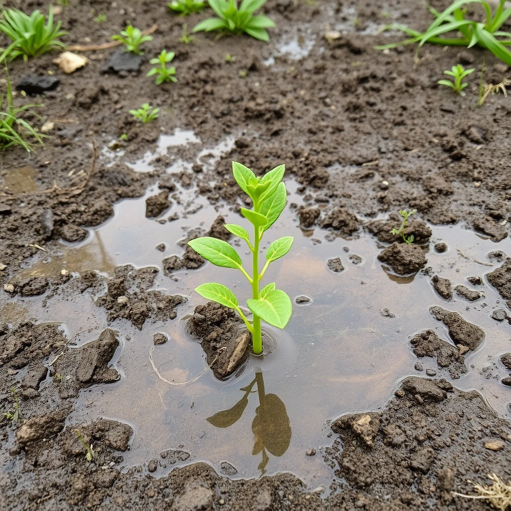 Plant-in-waterlogged-soil Common garden problems in Gauteng - waterlogged clay soil