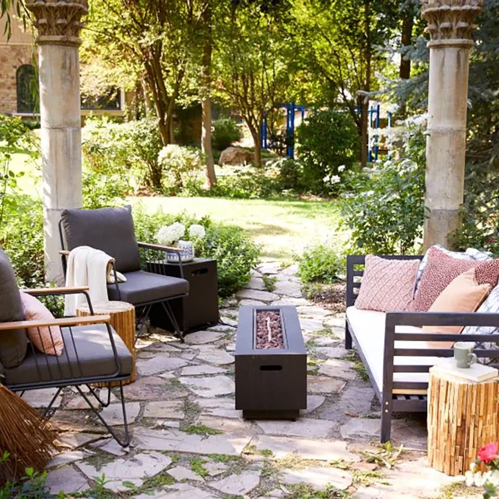 Winter Landscaping in South Africa outdoor seating with fire pit